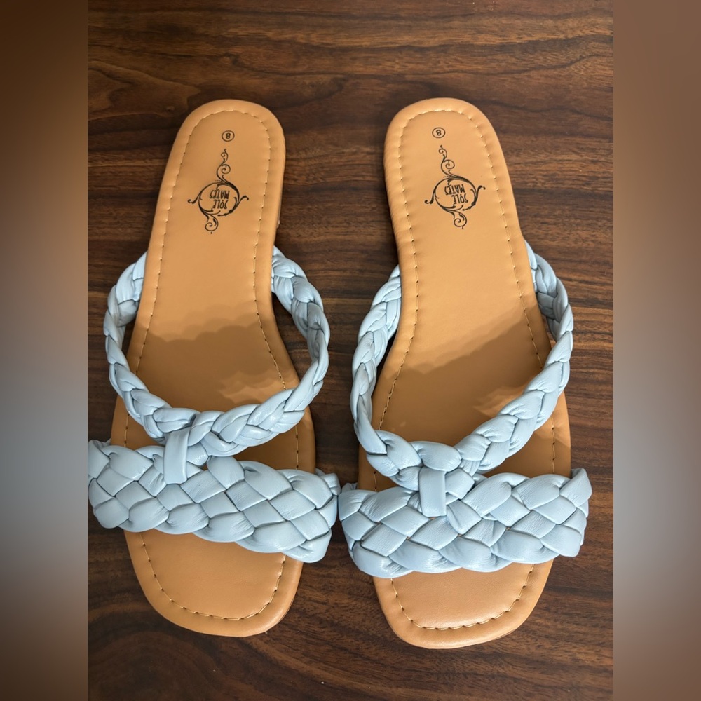 Stylish Light Blue Braided Sandals